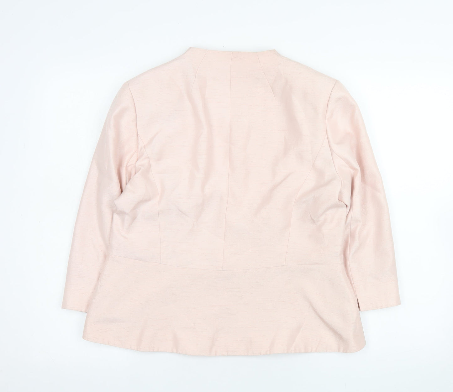 Jacques Vert Women Pink Size 14 Shawl Collar Single Breasted Jacket