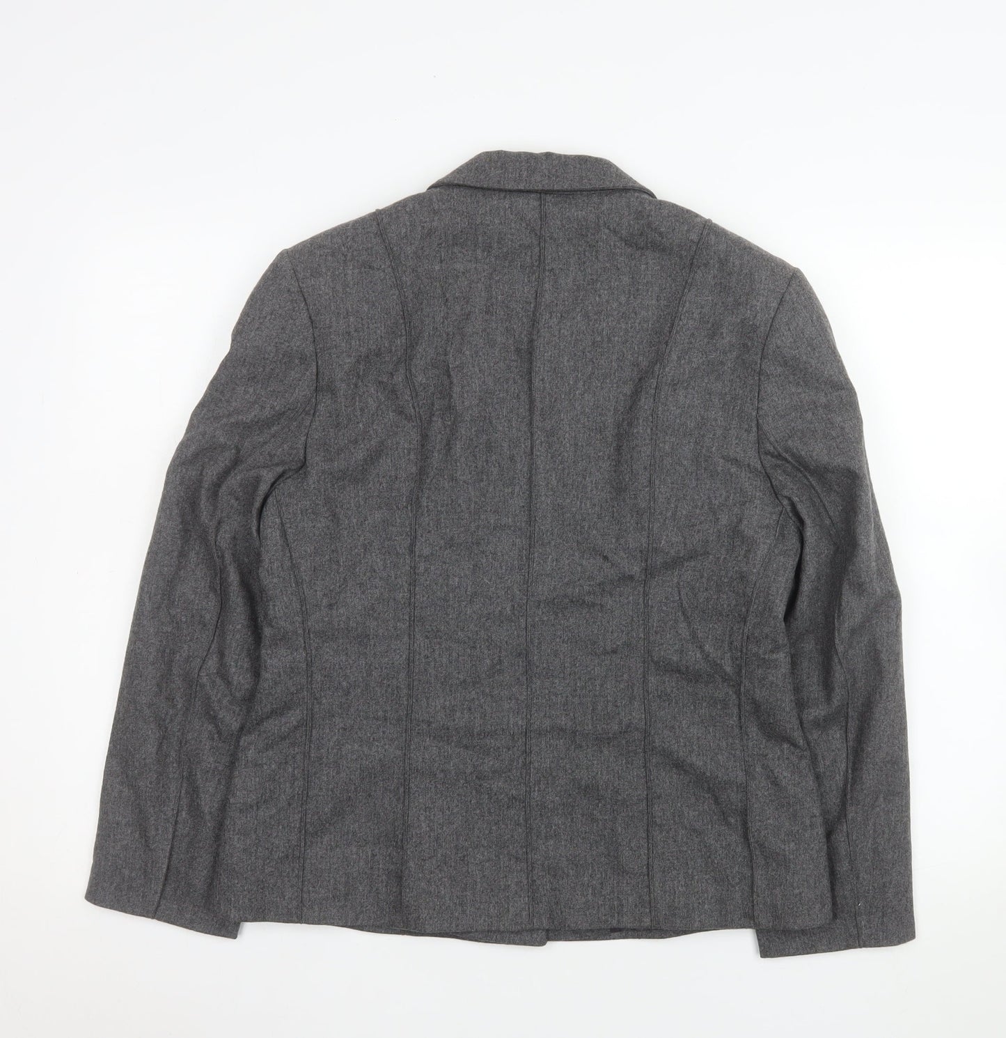 Xara Women Grey Wool Blend Suit Jacket UK 12 Classic Fit