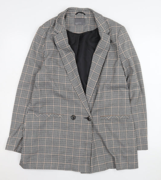 Papaya Women Multicoloured Houndstooth Blazer Size 12 Regular Fit