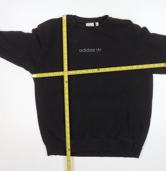Adidas Mens Black Crew Neck Sweatshirt L Sports Pullover
