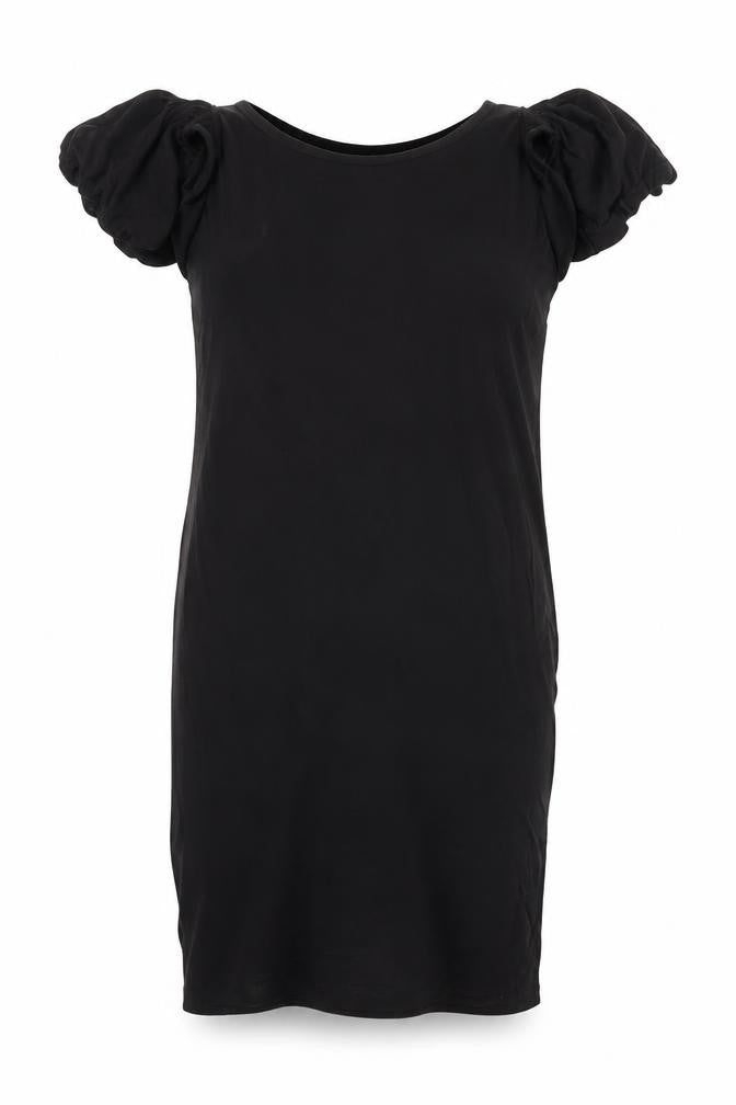 ASOS Women Black Size 10 Bodycon Short Puff Sleeve Stretch Dress