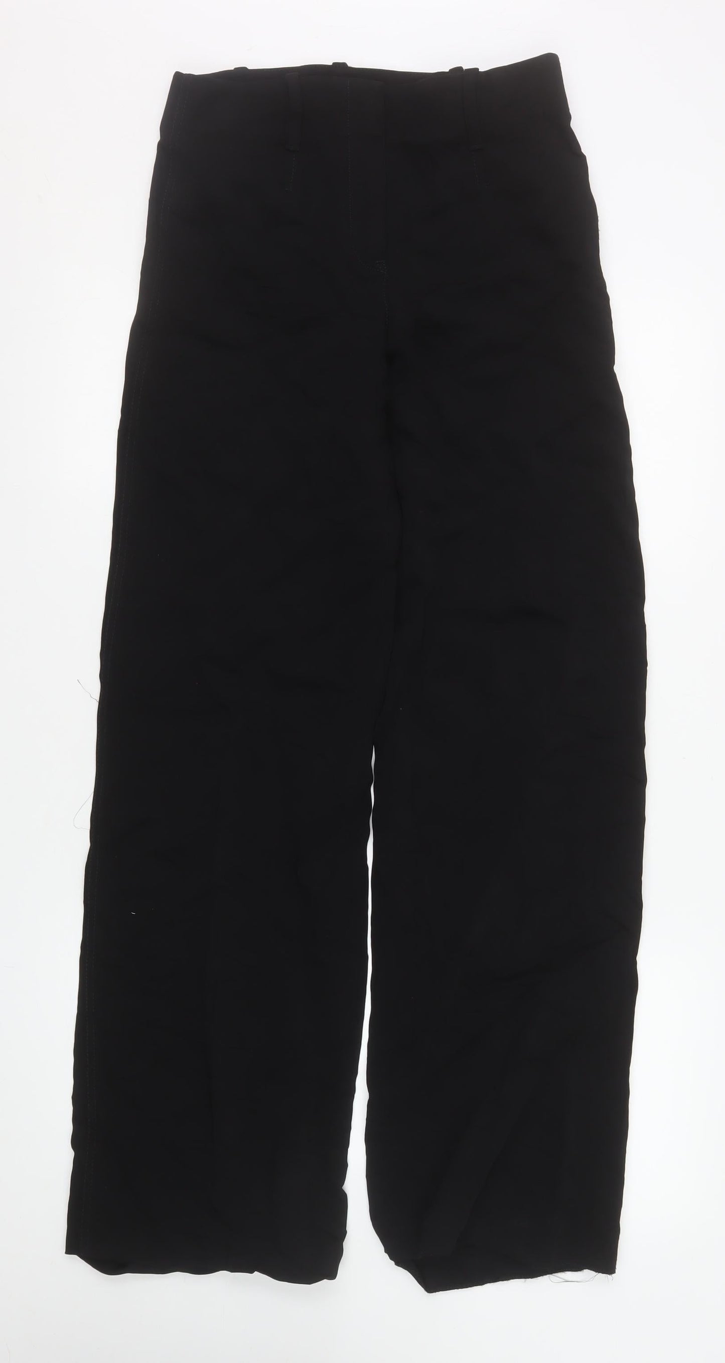 Zara Women Black Size S High Rise Wide Leg Stretch Trousers