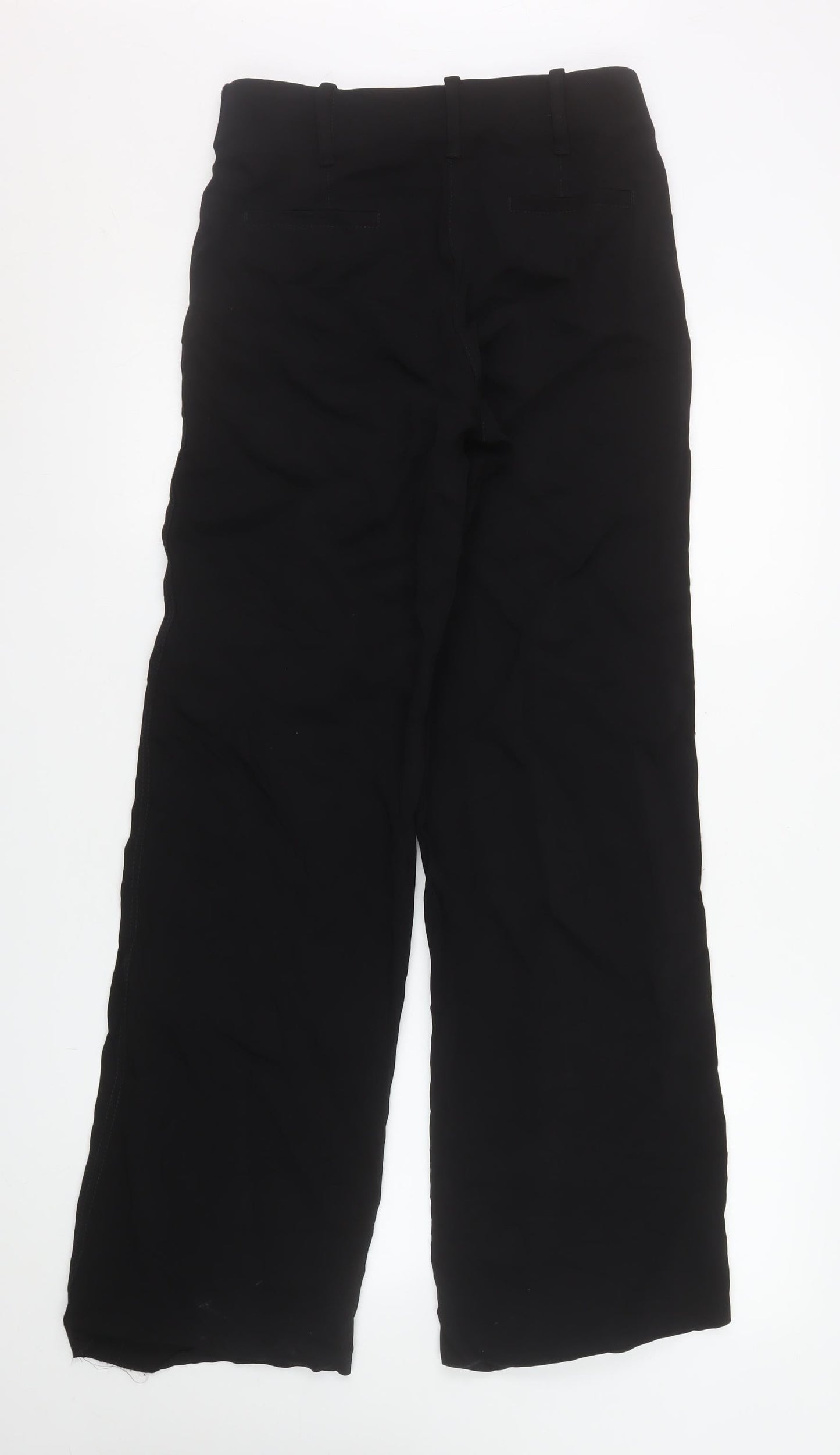 Zara Women Black Size S High Rise Wide Leg Stretch Trousers