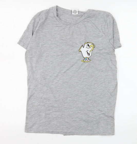 Atmosphere Women’s Grey Cartoon Embroidered T-Shirt Size 12