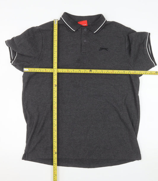 Slazenger Men’s Grey L Polo Shirt Regular Fit Sports Casual