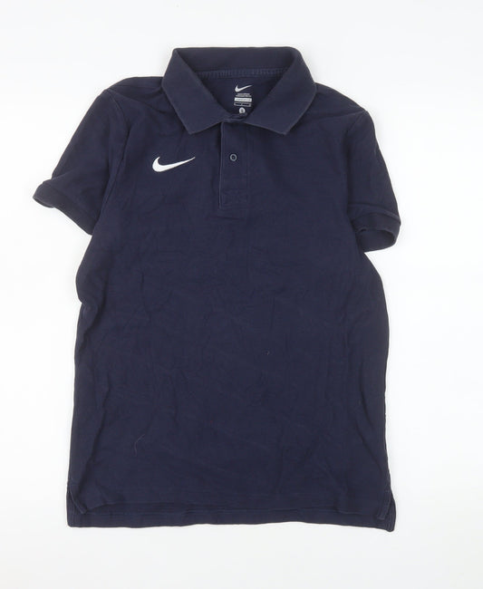 Nike Men's Blue Cotton Short Sleeve Polo Shirt Size S