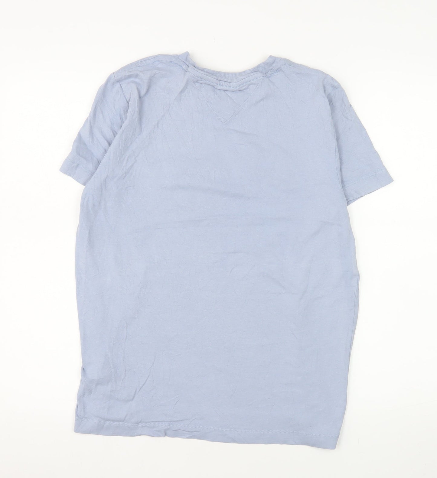 Tommy Hilfiger Men Blue Cotton Regular Fit Short Sleeve T-Shirt M