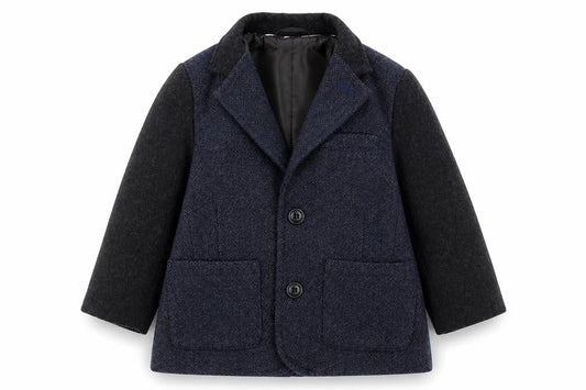 Next Boys Navy Wool Blend Suit Jacket 12-18 Months Classic Formal Blazer