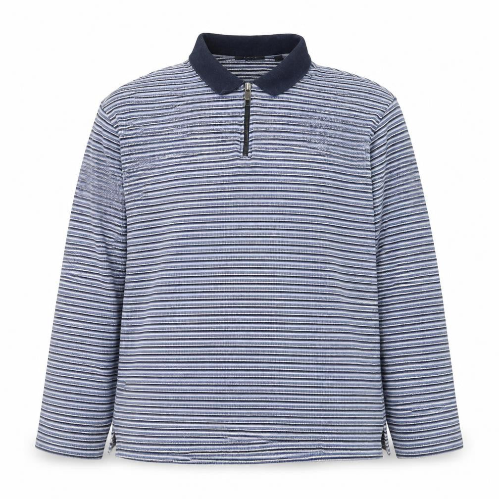 Ted Baker Men's Blue Striped Collared 1/2 Zip Sweatshirt Size L
