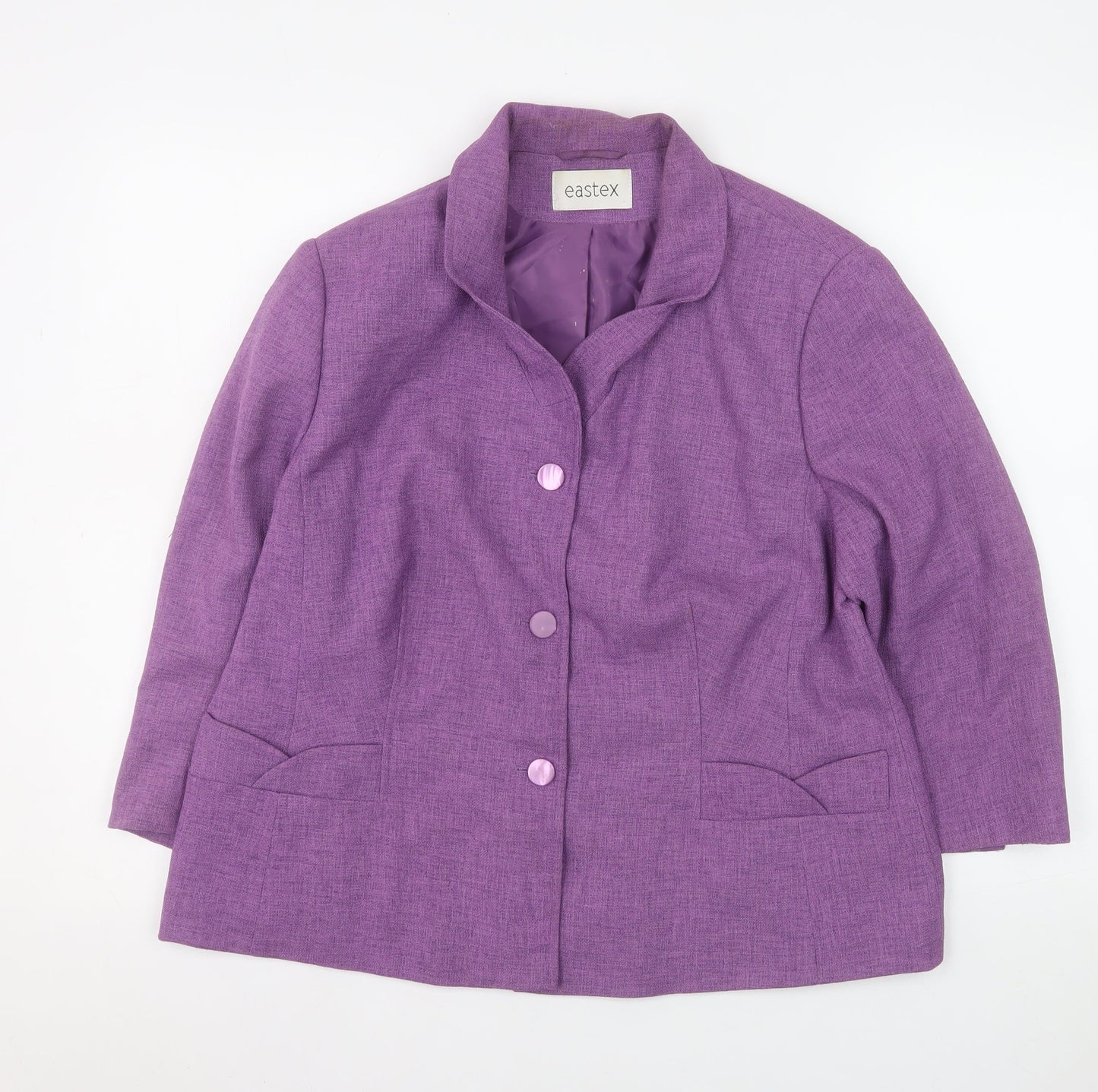 Eastex Womens Purple Size 16 Classic Lined Blazer Jacket