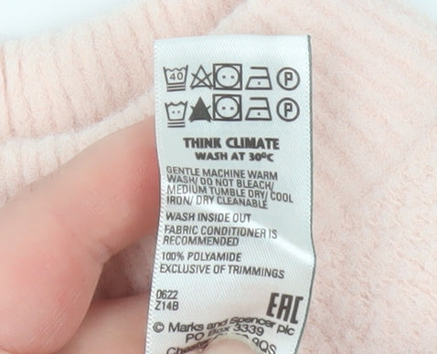 Marks and Spencer Women Pink Pullover Sweatshirt Medium 100% Polyamide