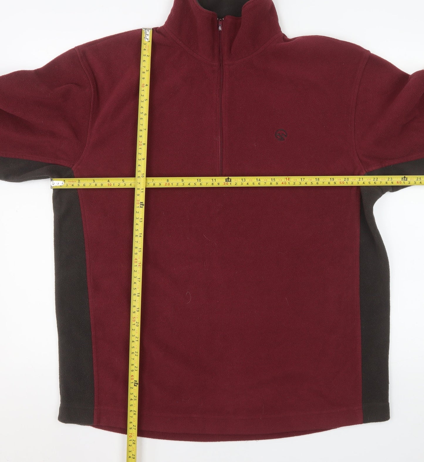 Hawkshead Men's Red Fleece 1/4 Zip Pullover Sweatshirt Size L