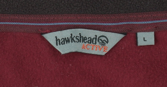 Hawkshead Men's Red Fleece 1/4 Zip Pullover Sweatshirt Size L