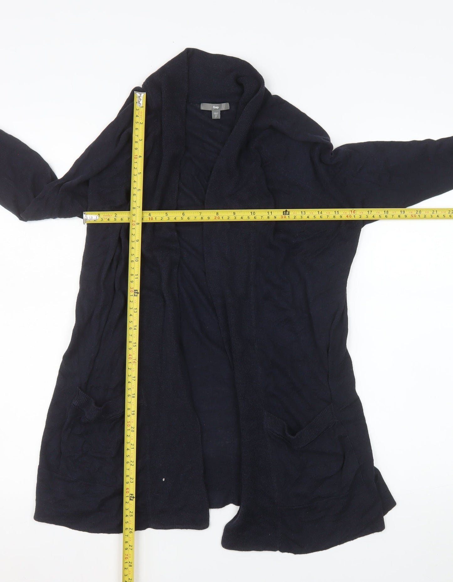 Gap Women’s Black Cotton Blend Open Front Cardigan Size S