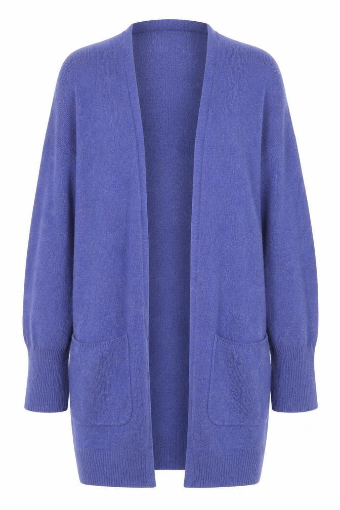 Marks and Spencer Women Blue M Open Front Long Sleeve Cardigan
