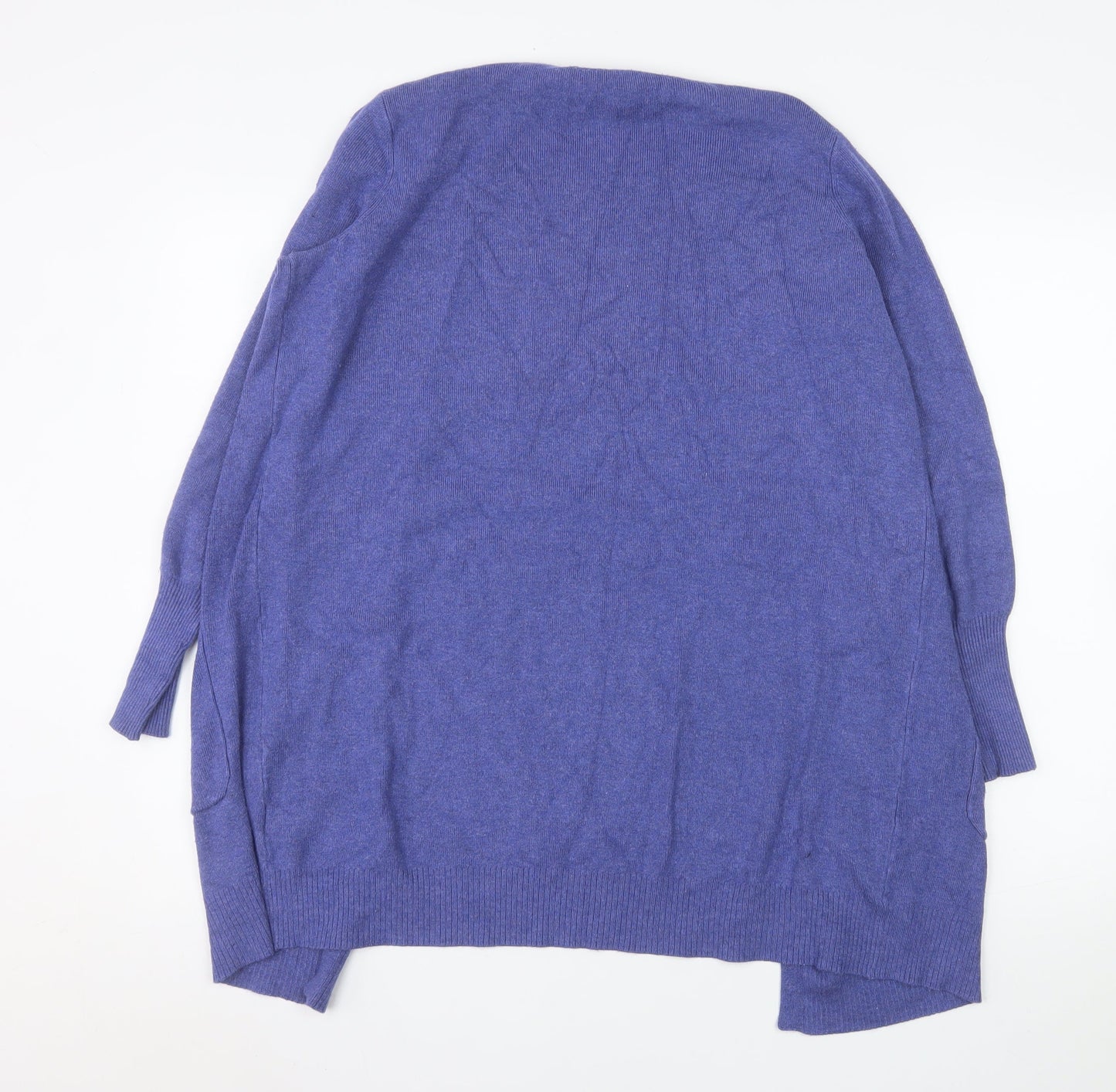 Marks and Spencer Women Blue M Open Front Long Sleeve Cardigan
