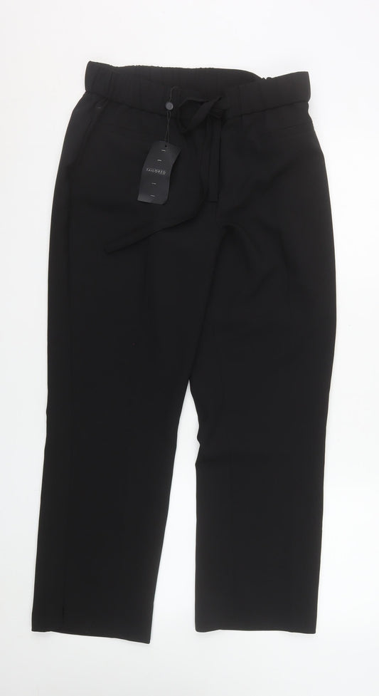 Women's Black Tailored Elastic Waist Trousers Size 12 Workwear