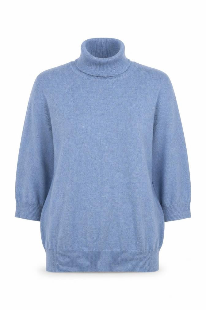 Marks and Spencer Women's Blue Roll Neck Knit Top Size 8