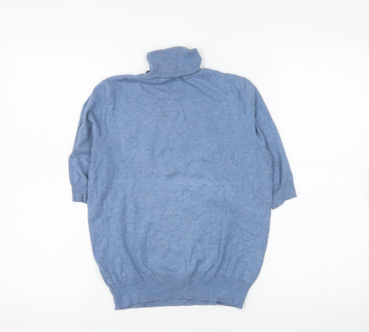 Marks and Spencer Women's Blue Roll Neck Knit Top Size 8
