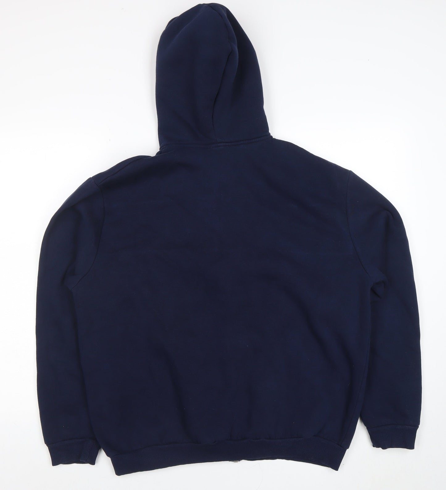 boohooMAN Men's Blue Full Zip Hoodie Size S Logo Design