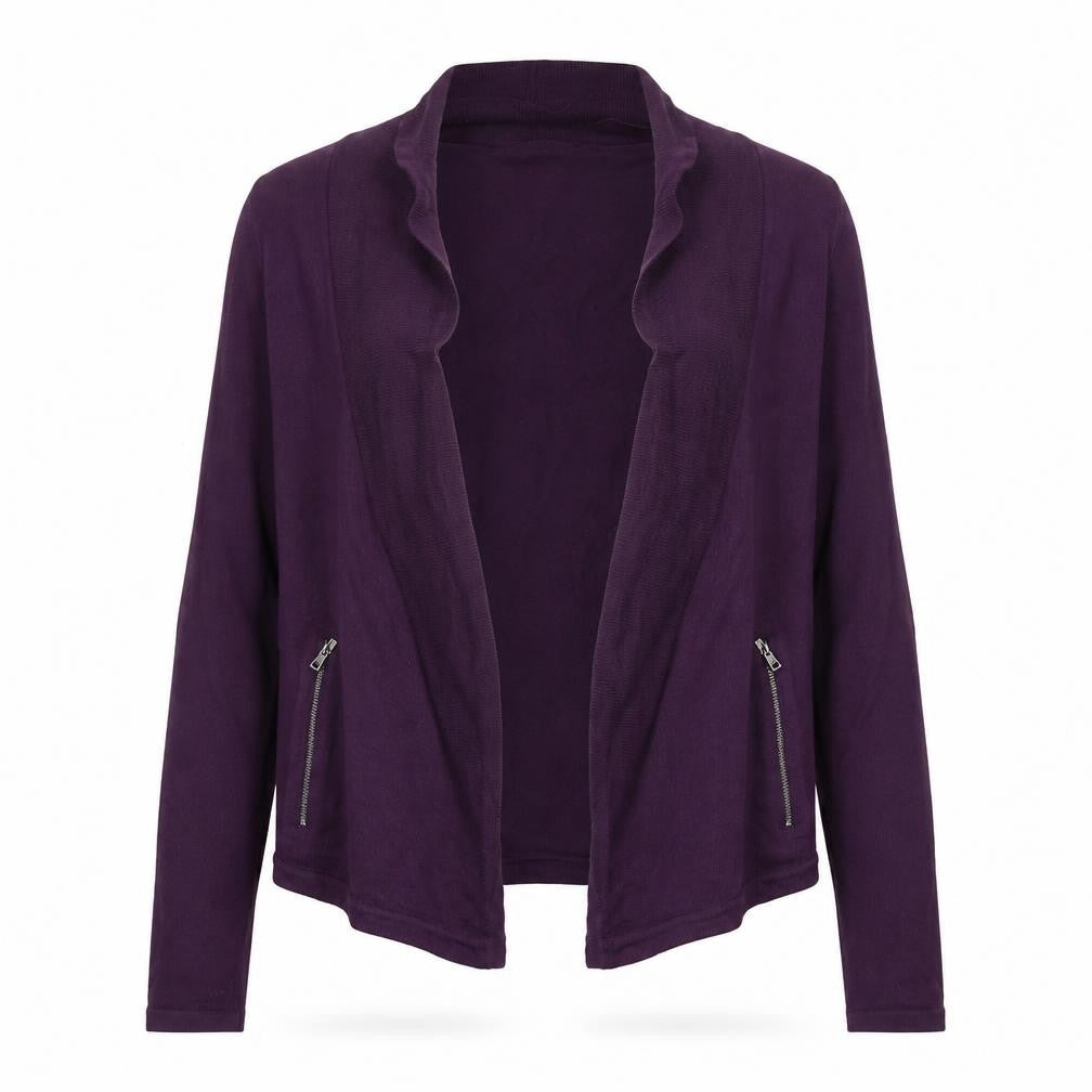 Marks and Spencer Women's Purple Size 10 Zip Accent Cardigan