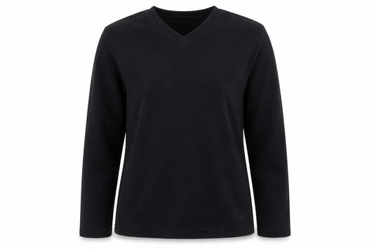Peter Storm Women Black Size 18 V-Neck Fleece Pullover Sweatshirt
