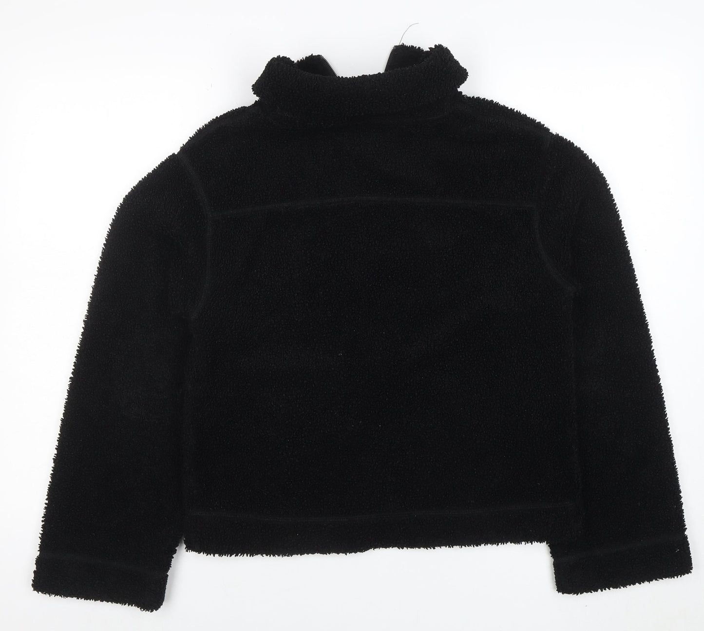 H&M Women’s Black Fleece Zip Jacket Size S Regular Fit