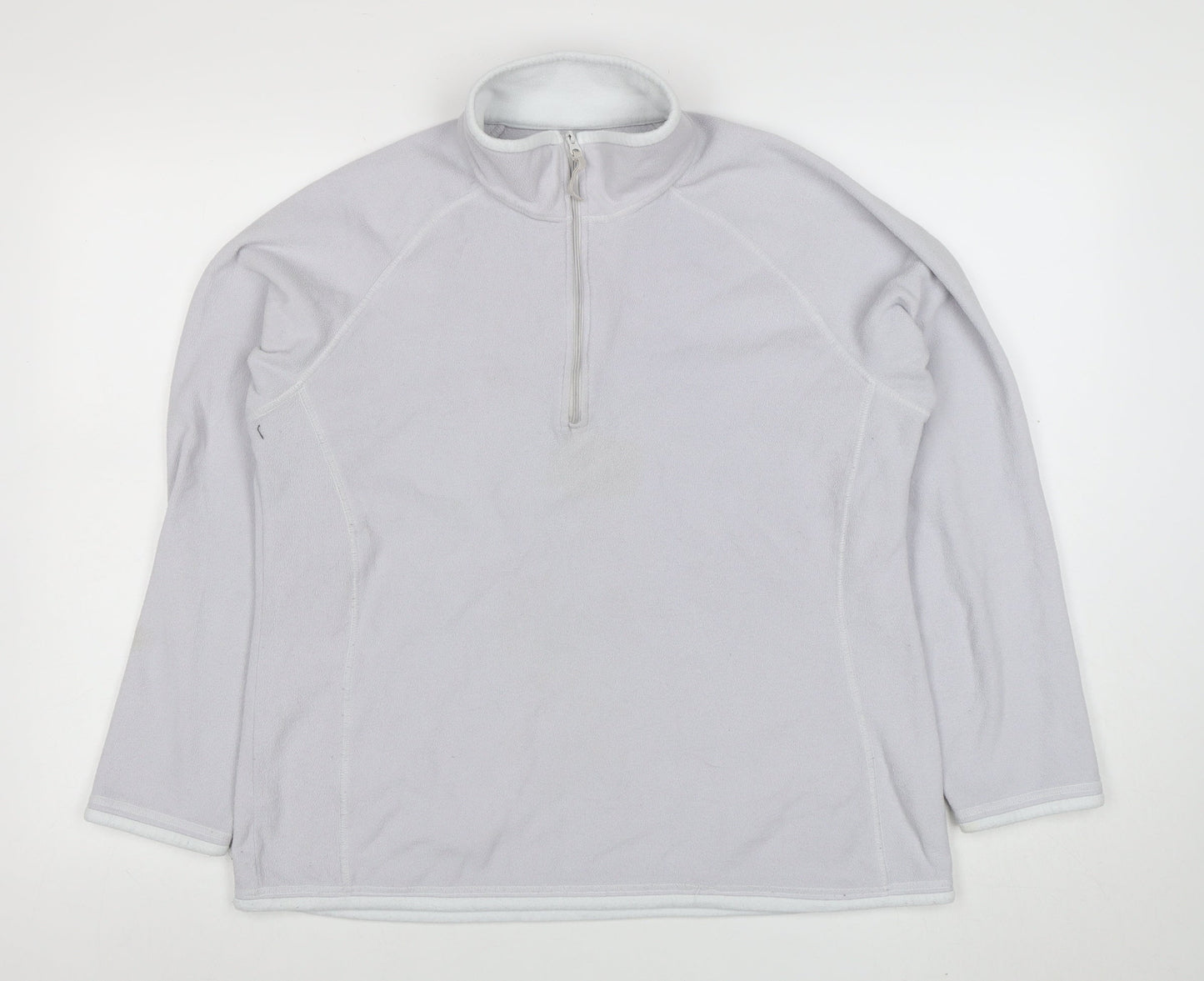 Mountain Warehouse Women White Fleece 1/2 Zip Pullover Sweatshirt Size 14