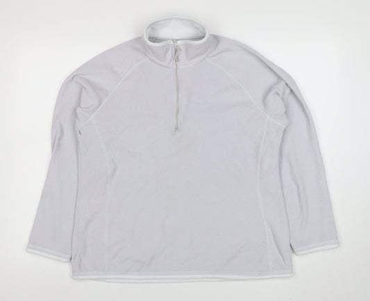 Mountain Warehouse Women White Fleece 1/2 Zip Pullover Sweatshirt Size 14