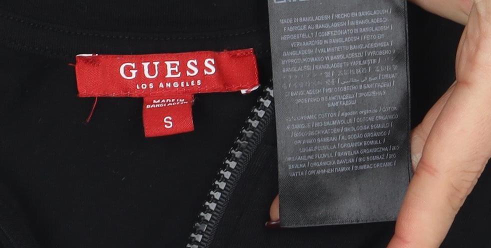 GUESS Women Black Bodycon Mini Zip Dress Size S Sleeveless