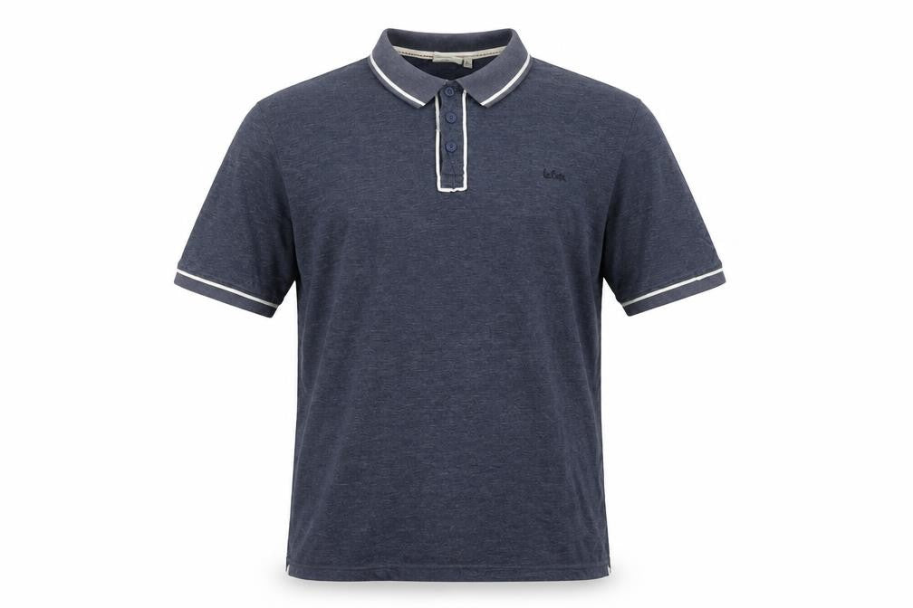 Lee Cooper Men's Blue Cotton Polo Shirt Size L Regular Fit