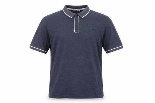 Lee Cooper Men's Blue Cotton Polo Shirt Size L Regular Fit