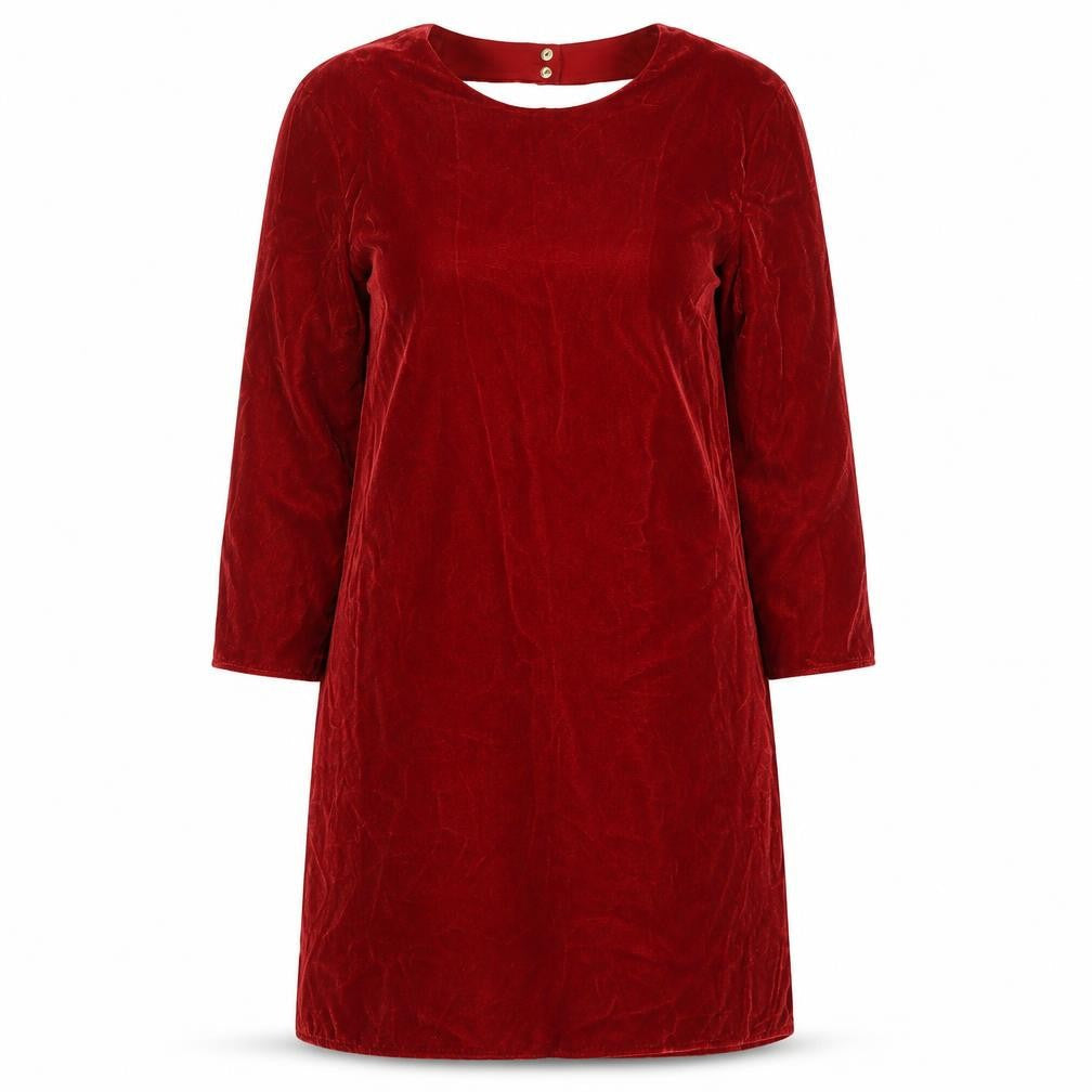 B. Loren Series Women Red Velvet Shift Knee Length Dress Size 14