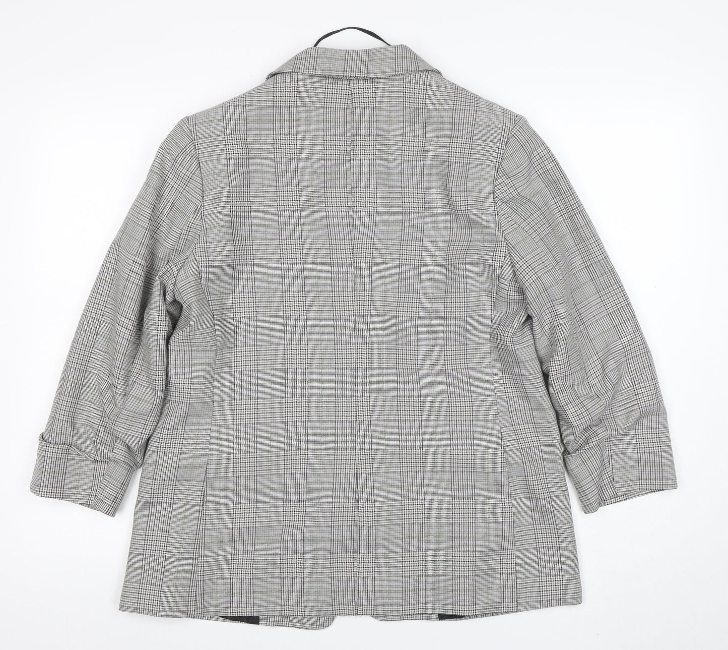 Dorothy Perkins Women's Grey Check Blazer UK14 Classic Tailored