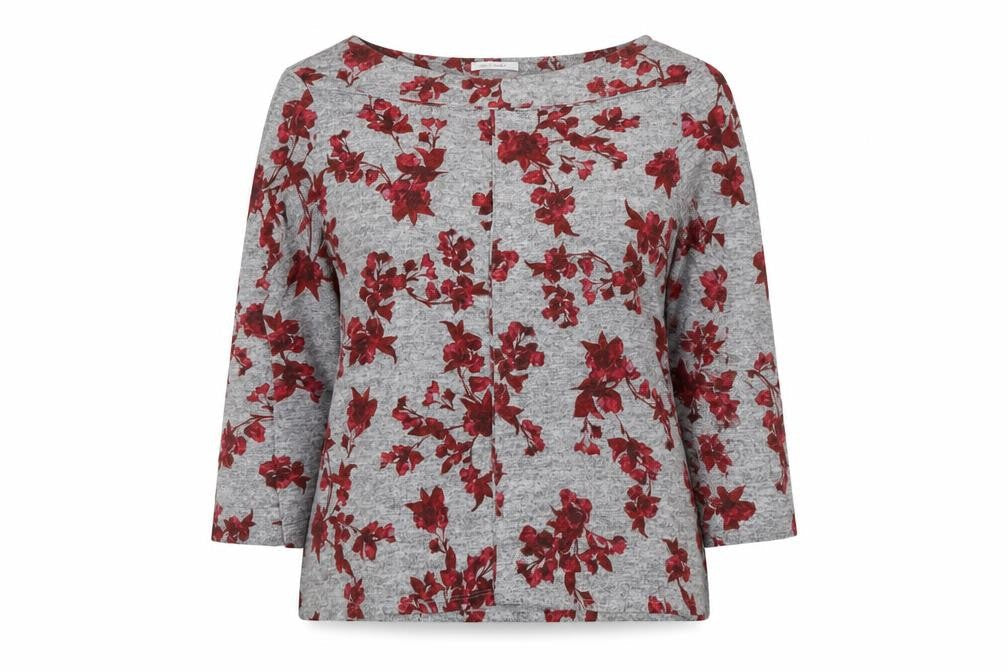 Marks and Spencer Women’s Grey Floral 3/4 Sleeve Jersey Top Size 20