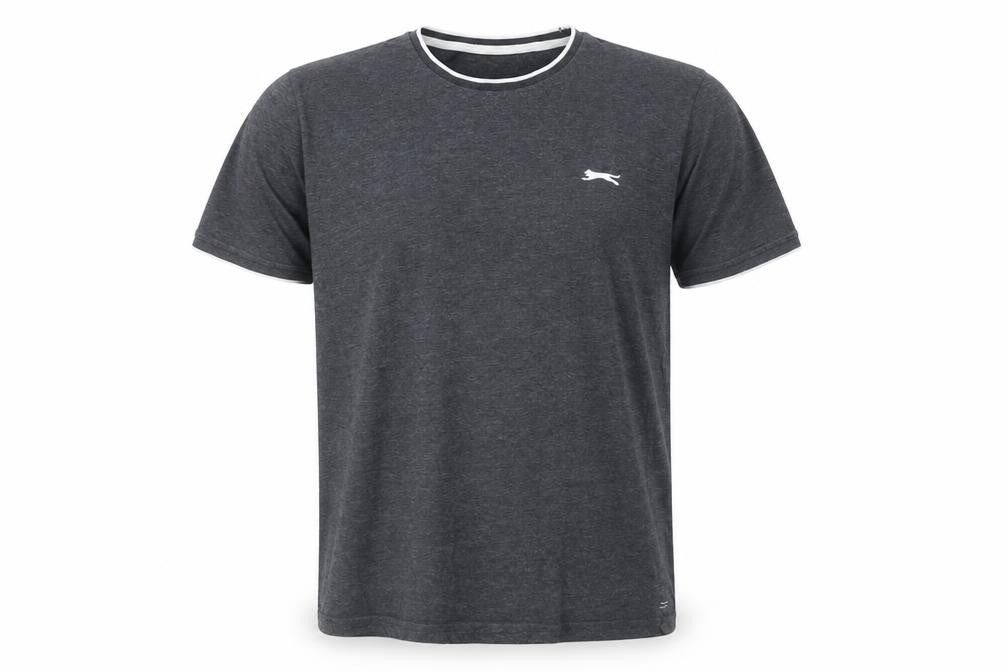 Slazenger Men's Grey XL Crew Neck Short Sleeve Cotton Blend T-Shirt