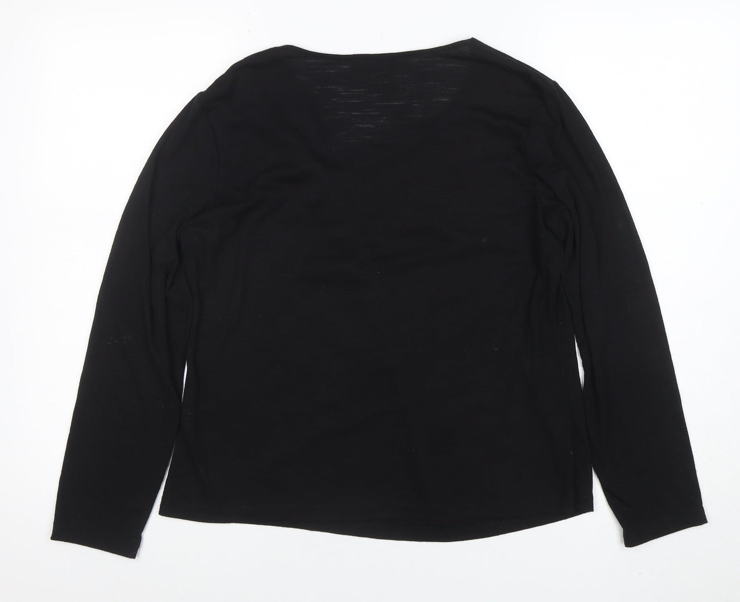 Cordelia St Women's Black Wrap Long Sleeve Blouse Size 14