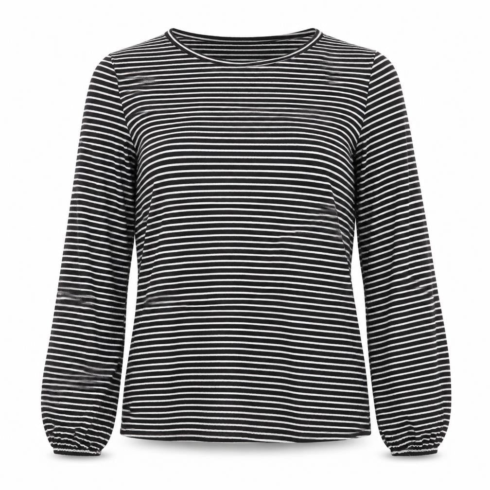 Dorothy Perkins Women’s Black Striped Long Sleeve Puff T-Shirt Size S