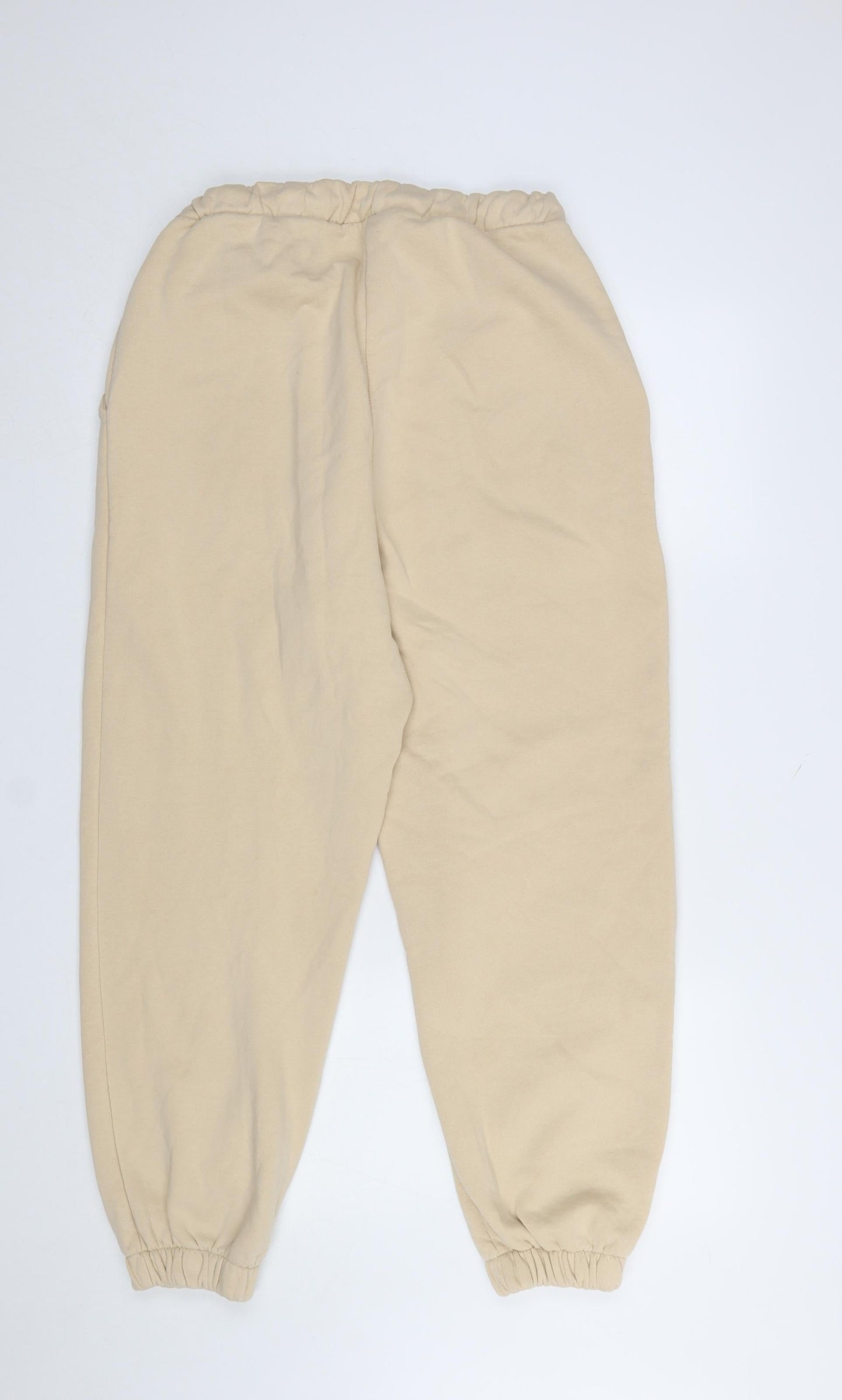 ASOS Design Women’s Beige Jogger Trousers Size 12 Cotton Fleece