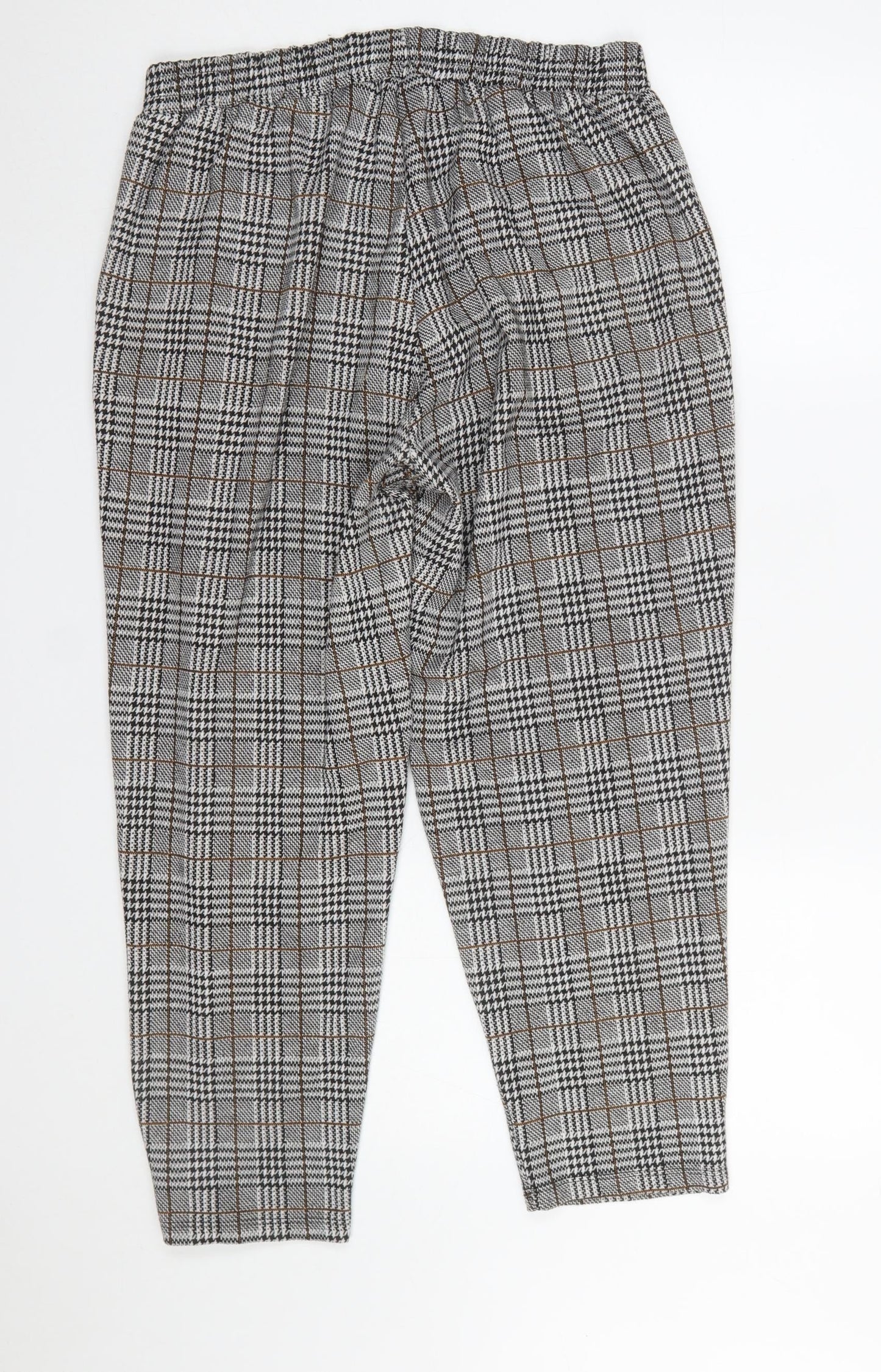 New Look Women's Grey Check Tapered Trousers Size 14
