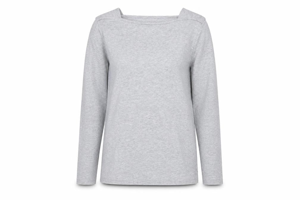 Cotton Traders Womens Grey Long Sleeve Basic Jersey T-Shirt Size 14