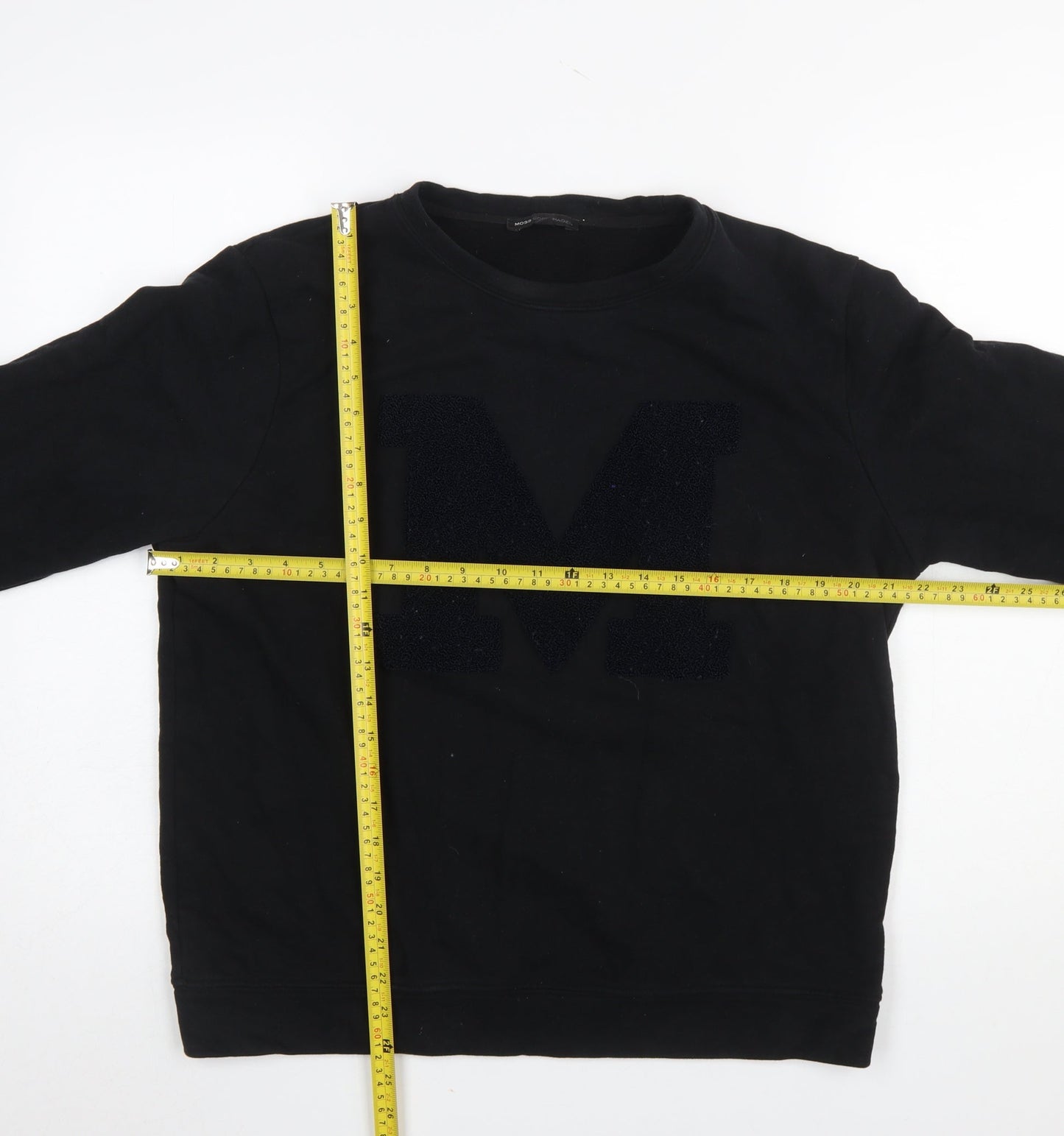 Moss Copenhagen Men's Black M Logo Cotton Sweatshirt Size M