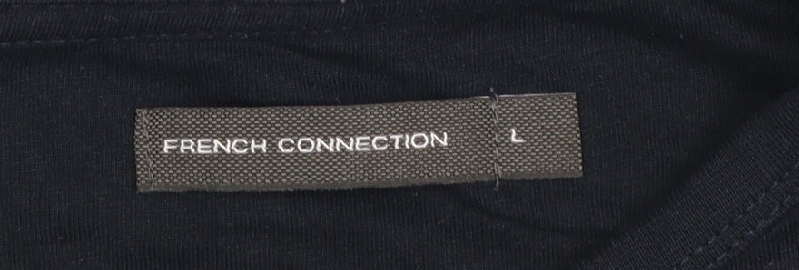French Connection Men's Black Long Sleeve Cotton T-Shirt L
