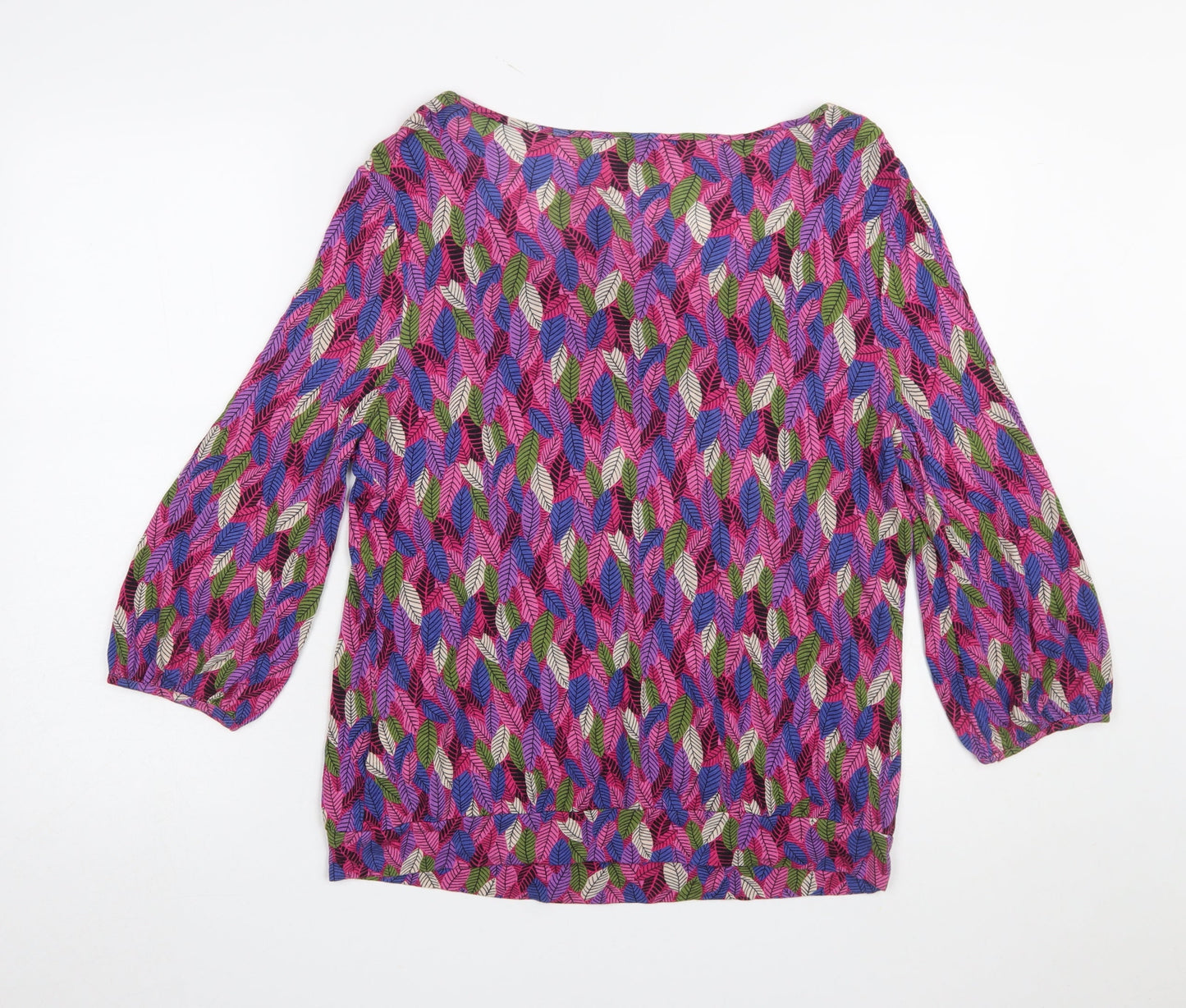 Phase Eight Womens Multicoloured Leaf Print Tunic Blouse Size 14