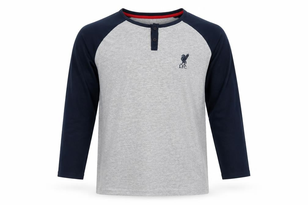 L.F.C. Boys Grey & Black Long Sleeve Henley Pyjama Top 11-12 Years