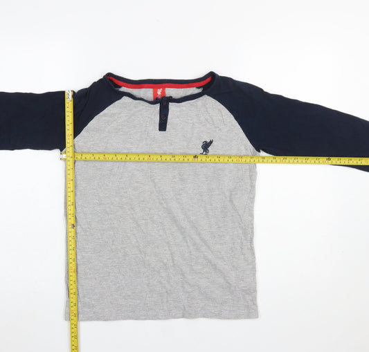 L.F.C. Boys Grey & Black Long Sleeve Henley Pyjama Top 11-12 Years