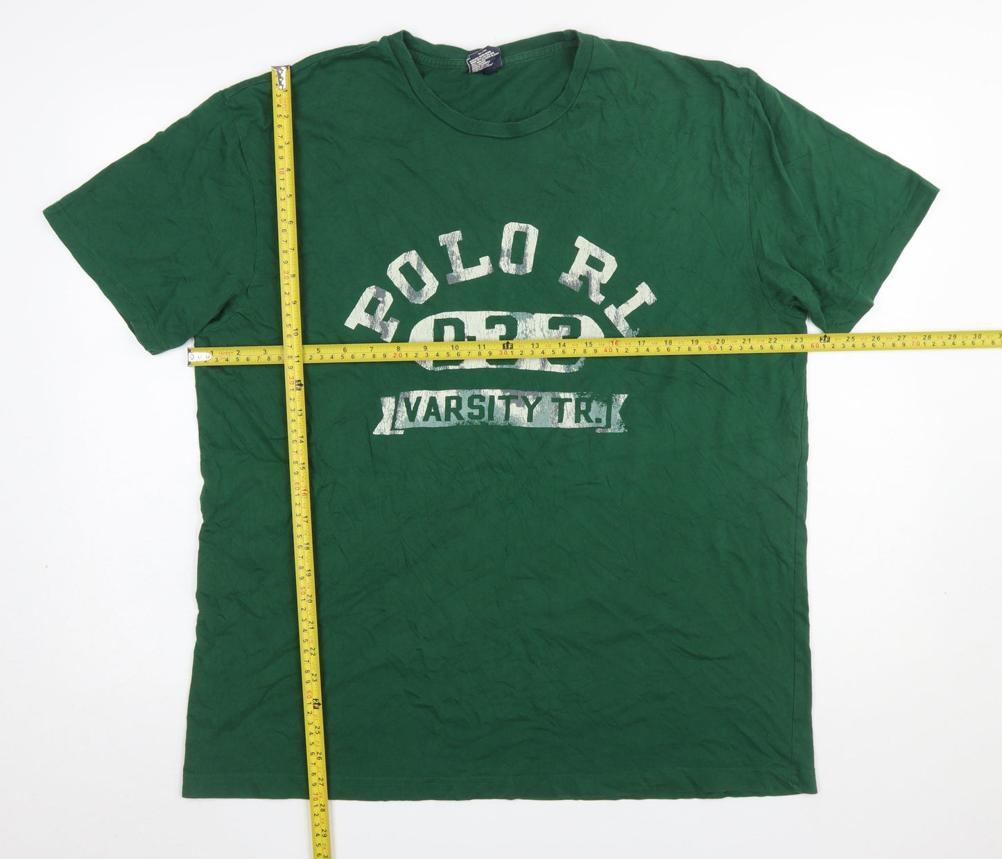 Polo Ralph Lauren Men's Green Varsity Graphic Cotton T-Shirt L