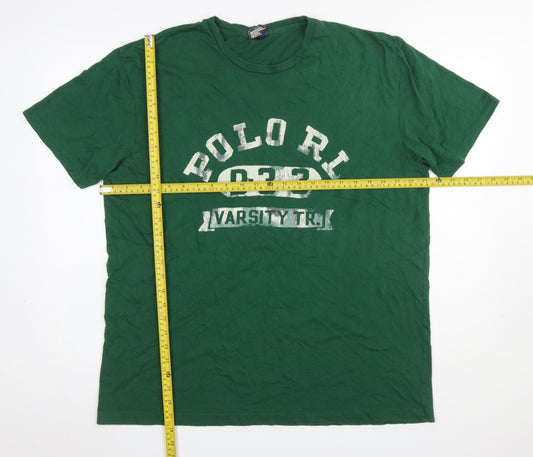 Polo Ralph Lauren Men's Green Varsity Graphic Cotton T-Shirt L