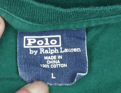 Polo Ralph Lauren Men's Green Varsity Graphic Cotton T-Shirt L