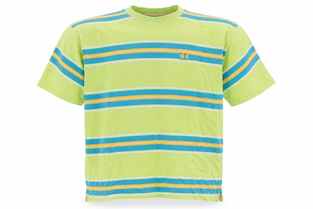 Paco Design Men's Retro Multicoloured Striped Cotton T-Shirt M